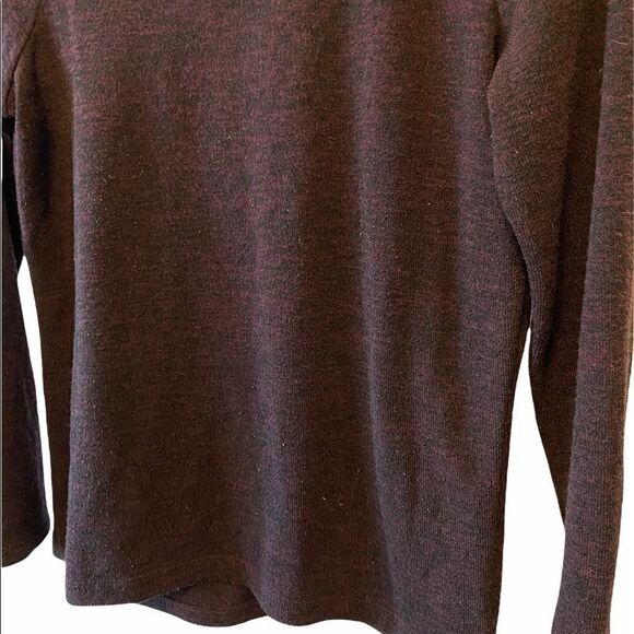 DENVER HAYES Deep Purple Knit Lace Top Sweater M - Picture 7 of 9